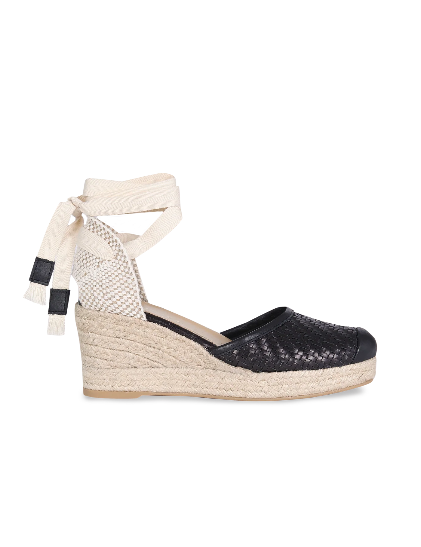 Alpargata Bianca Provence Black 7 cm