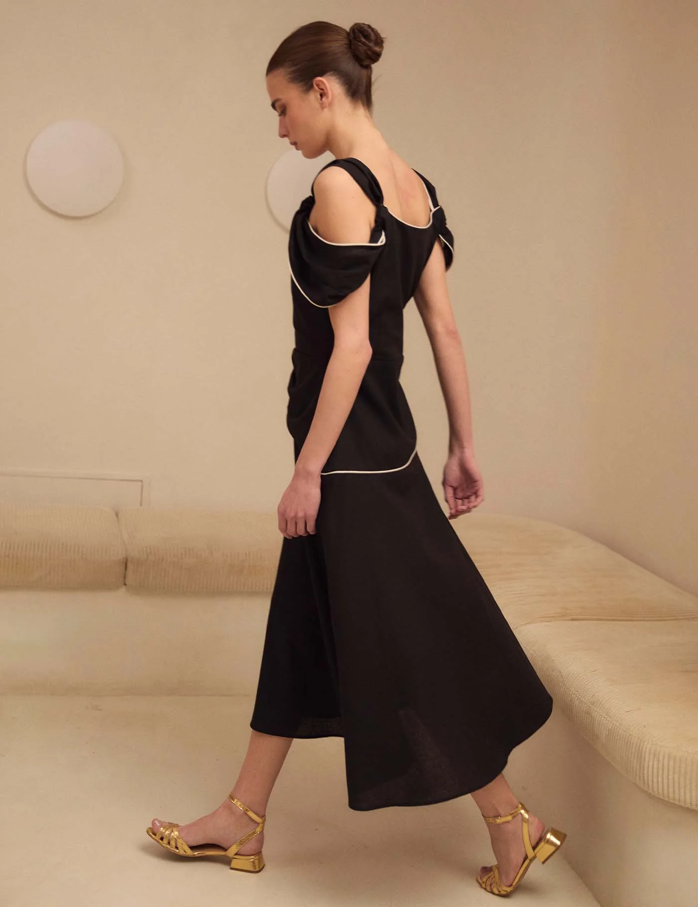 Vestido Nicolle Black & Cream